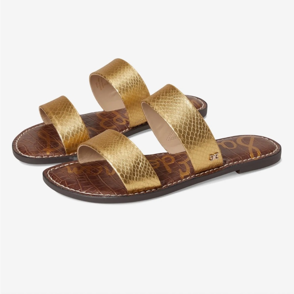 Sam Edelman Gala gold Metallic leather sandals size 12